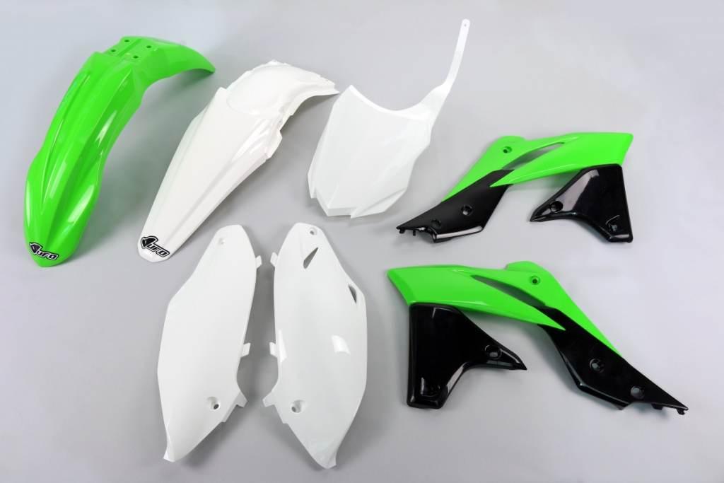 Ufo Komplet Plastików Kawasaki Kxf 250 '13-'16 Kolor Oem '14-'15 Zielony/Bi