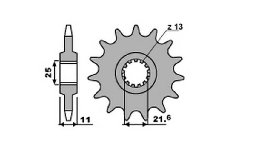 Grosskopf Zębatka Przednia 442 16 Yamaha R6 '99-'05, Fzr 1000 Jtf584.16 * Ł