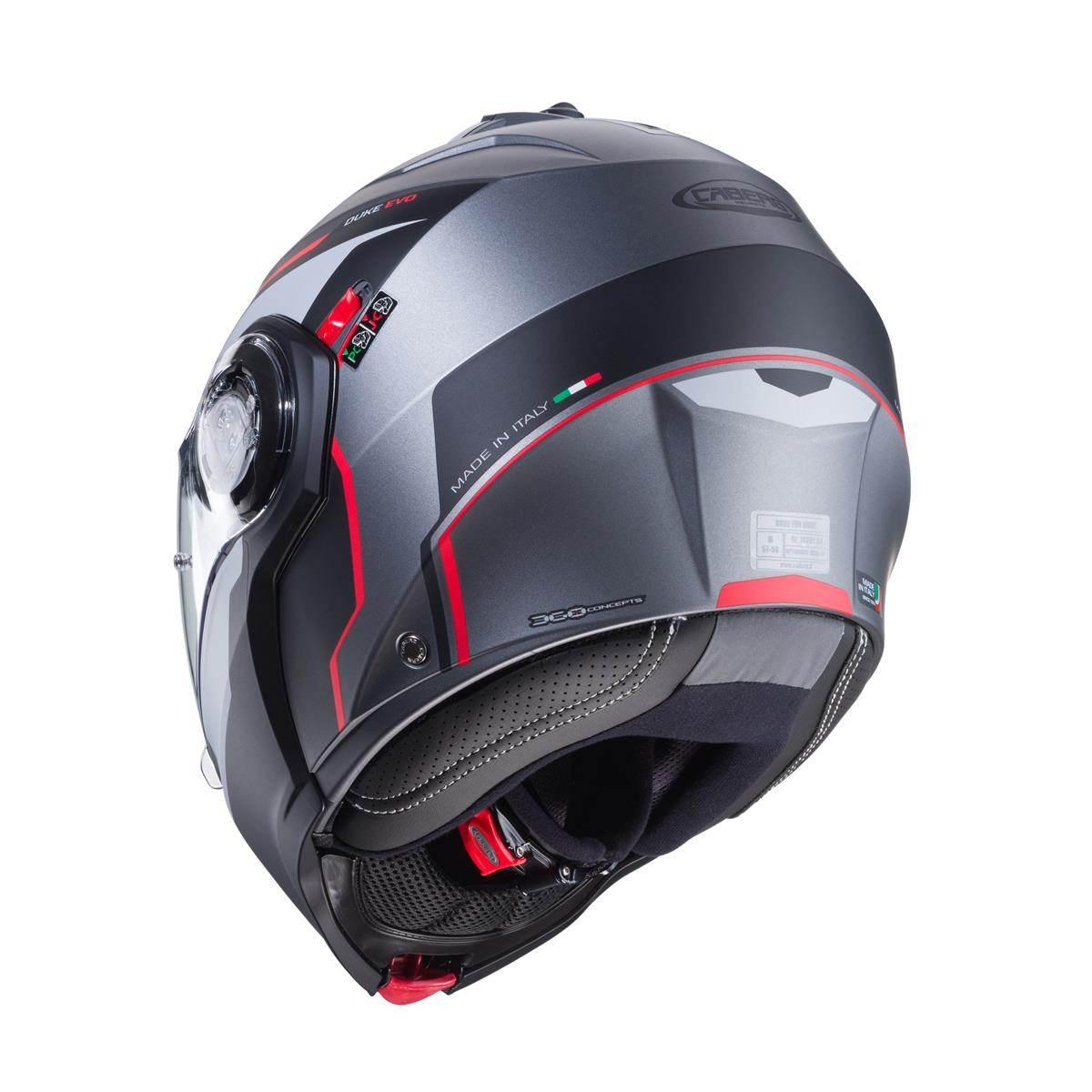 Caberg Kask Szczękowy Flip-Up Model Duke Evo Move Kolor Szary Mat/Czarny/Cz - zdjęcie 4