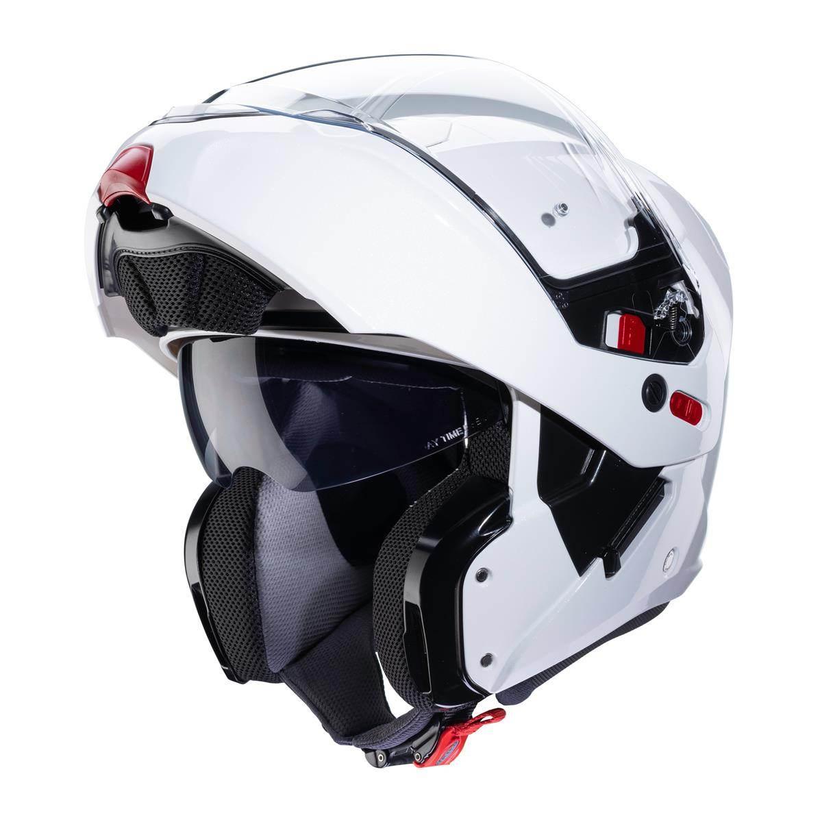 Caberg Kask Szczękowy Flip-Up Model Horus X Solid Kolor Biały Połysk Rozmia - zdjęcie 2