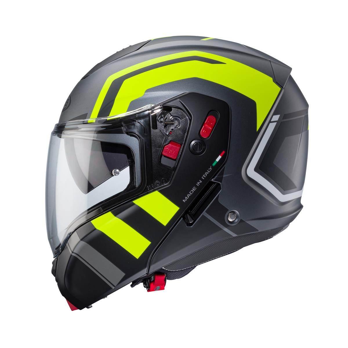 Caberg Kask Szczękowy Flip-Up Model Horus X Road Kolor Szary Mat/Czarny/Żół - zdjęcie 3