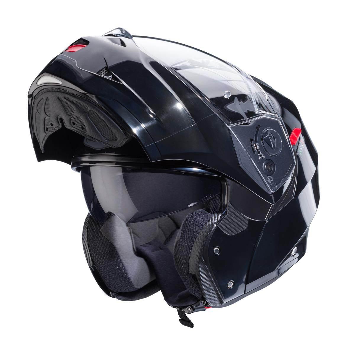 Caberg Kask Szczękowy Flip-Up Model Duke X Solid Kolor Czarny Połysk Smart - zdjęcie 2