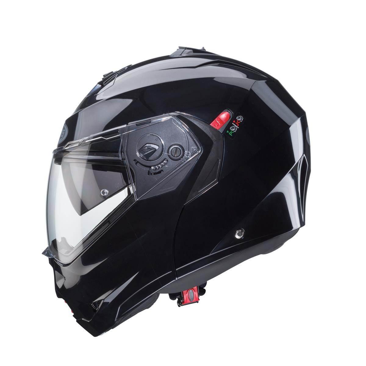 Caberg Kask Szczękowy Flip-Up Model Duke X Solid Kolor Czarny Połysk Smart - zdjęcie 3
