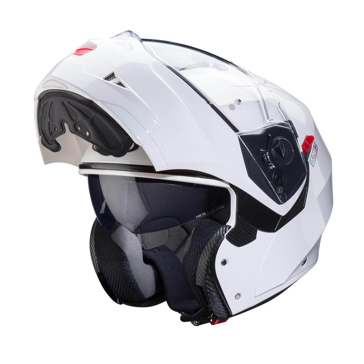 Caberg Kask Szczękowy Flip-Up Model Duke X Solid Kolor Biały Połysk Rozmiar - zdjęcie 2