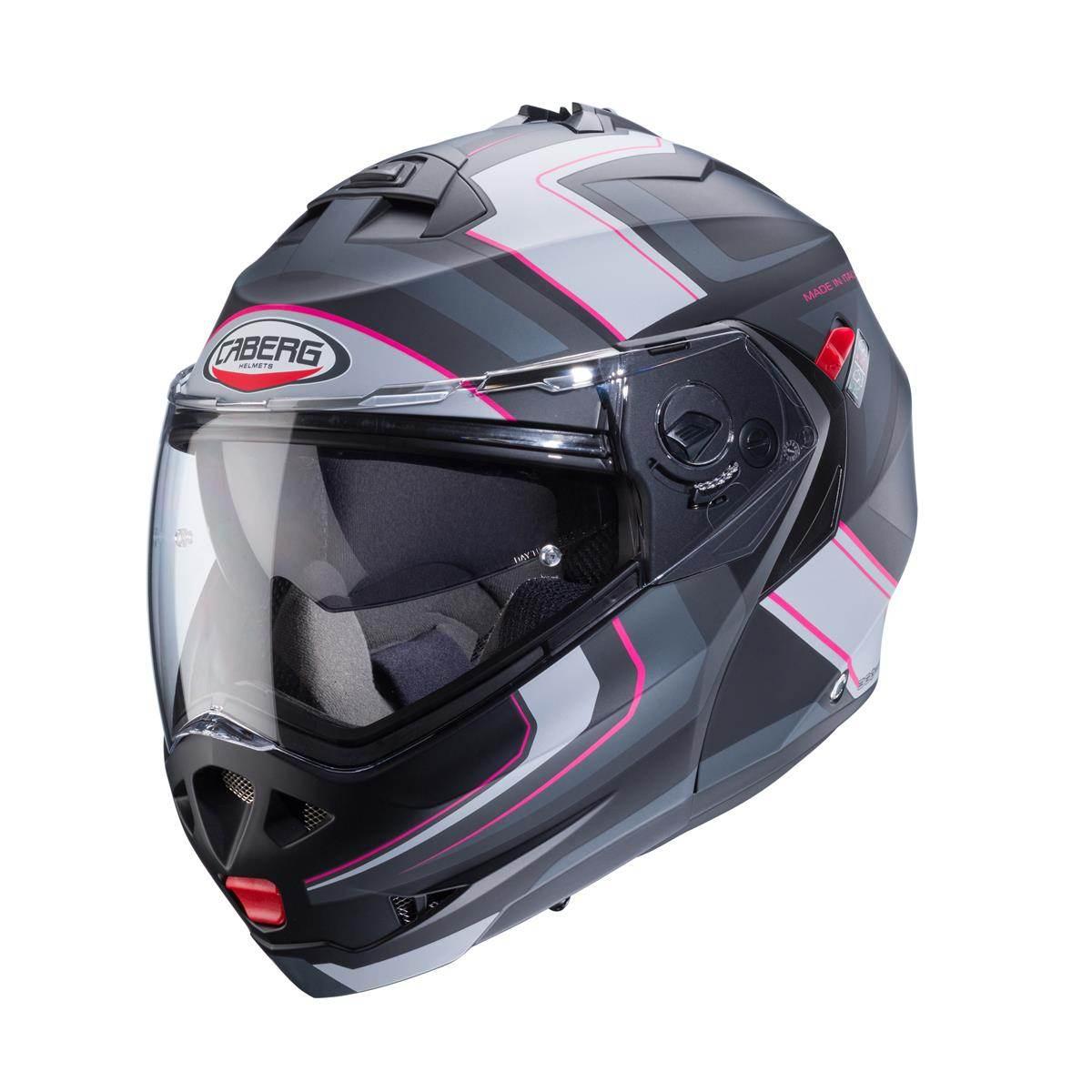 Caberg Kask Szczękowy Flip-Up Model Duke X Kolor Czarny Mat/Szary/Srebrny/F