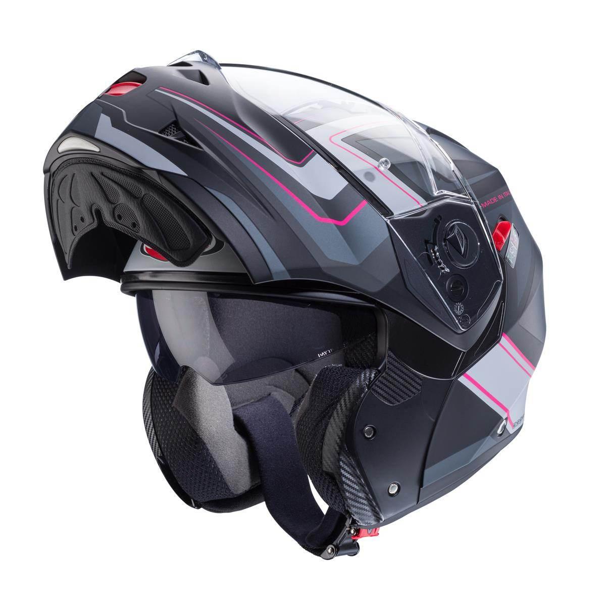 Caberg Kask Szczękowy Flip-Up Model Duke X Kolor Czarny Mat/Szary/Srebrny/F - zdjęcie 2