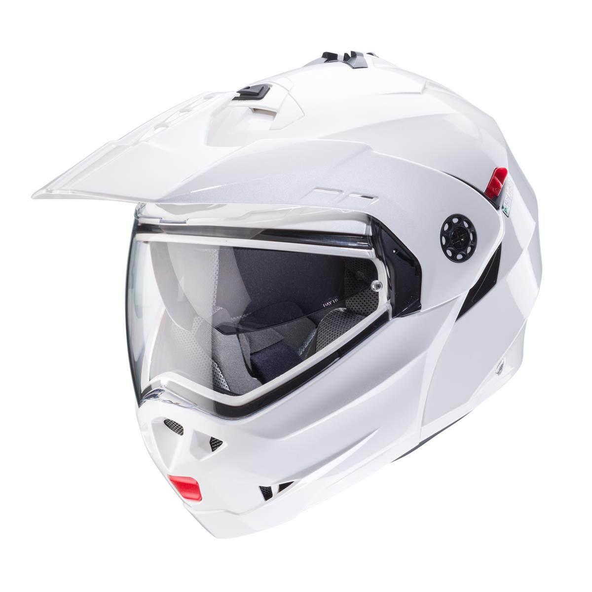 Caberg Kask Szczękowy Flip-Up Enduro Model Tourmax X Solid Kolor Biały Poły