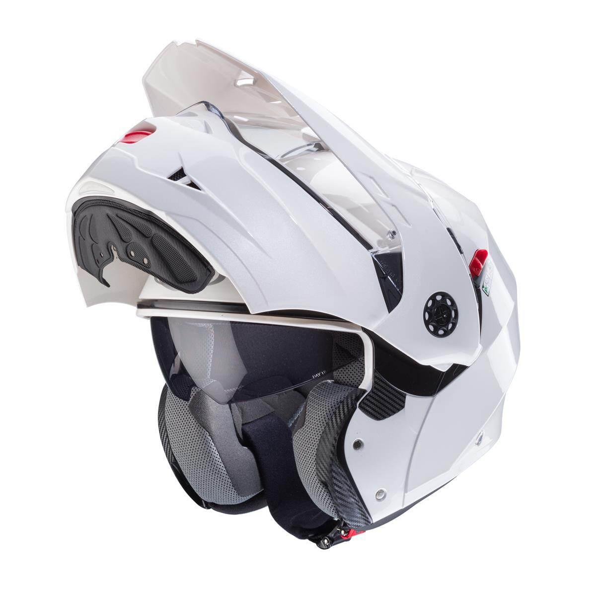 Caberg Kask Szczękowy Flip-Up Enduro Model Tourmax X Solid Kolor Biały Poły - zdjęcie 2