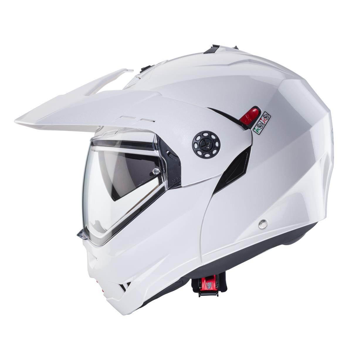 Caberg Kask Szczękowy Flip-Up Enduro Model Tourmax X Solid Kolor Biały Poły - zdjęcie 3