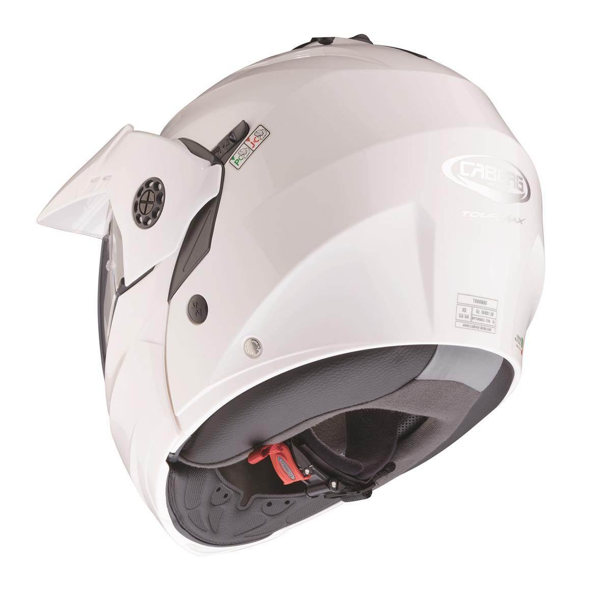 Caberg Kask Szczękowy Flip-Up Enduro Model Tourmax X Solid Kolor Biały Poły - zdjęcie 4