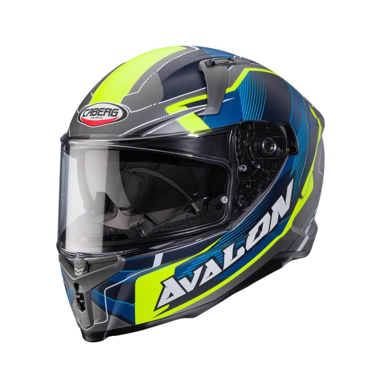 Caberg Kask Integralny Avalon X Optic Kolor Szary Mat/Niebieski/Żółty Fluo