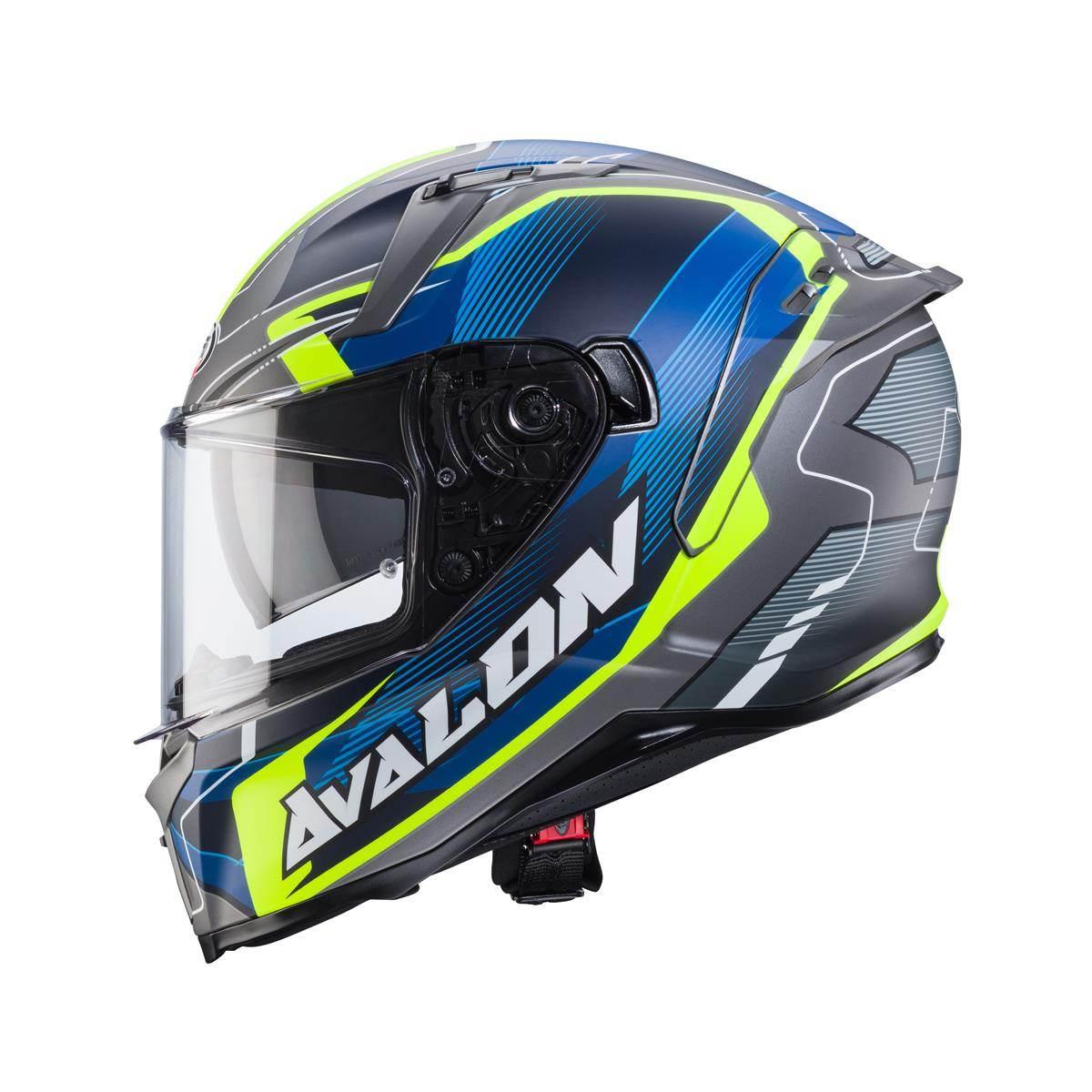 Caberg Kask Integralny Avalon X Optic Kolor Szary Mat/Niebieski/Żółty Fluo - zdjęcie 2