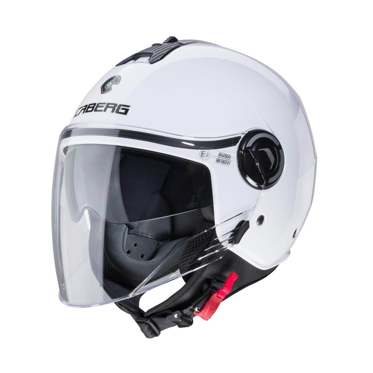 Caberg Kask Otwarty Jet Z Blendą Model Riviera V4X Solid Kolor Biały Połysk