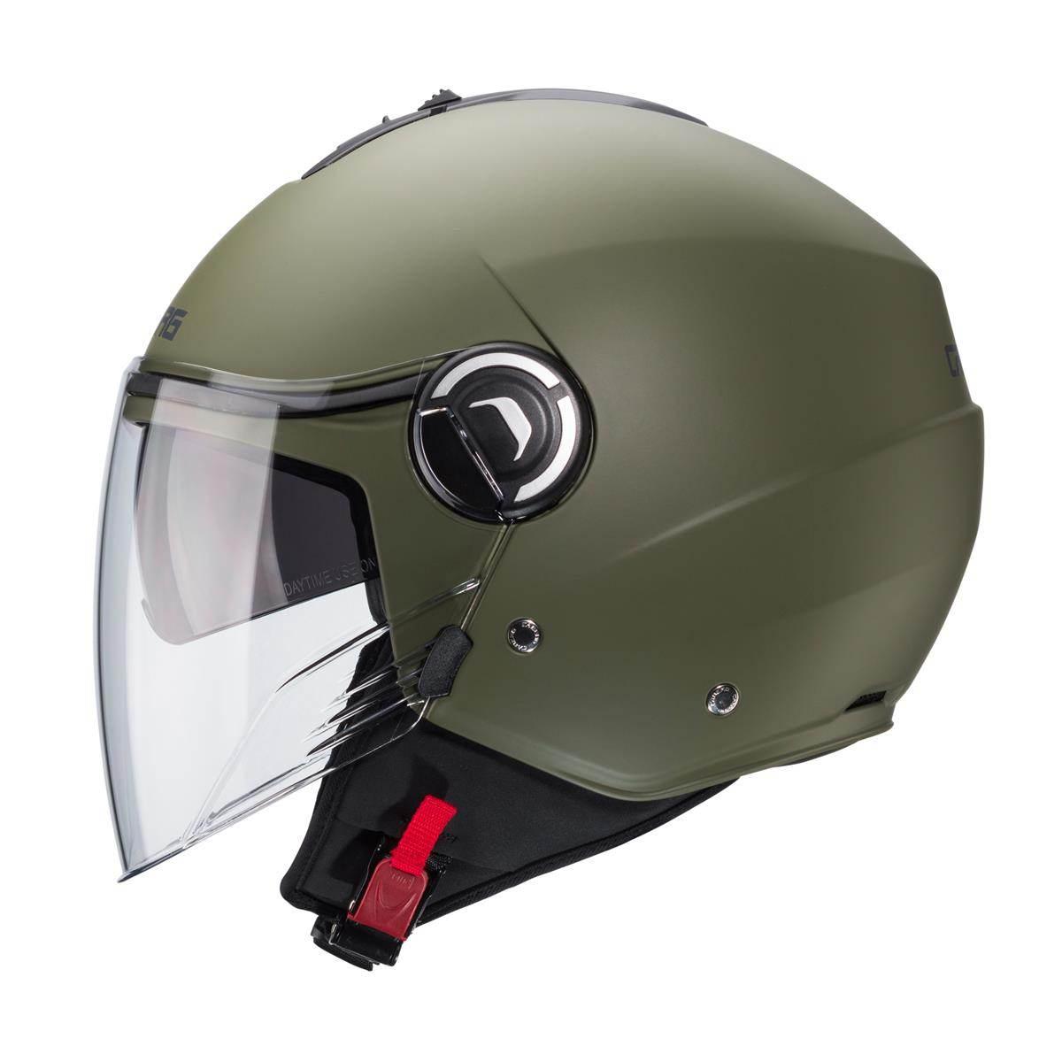 Caberg Kask Otwarty Jet Z Blendą Model Riviera V4X Solid Kolor Zielony Mat - zdjęcie 2