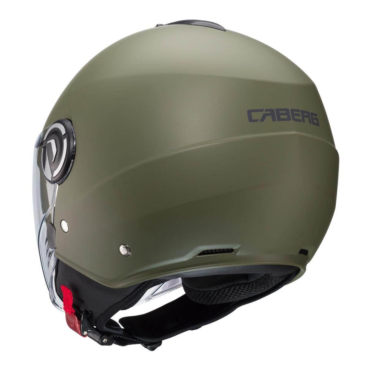 Caberg Kask Otwarty Jet Z Blendą Model Riviera V4X Solid Kolor Zielony Mat - zdjęcie 3