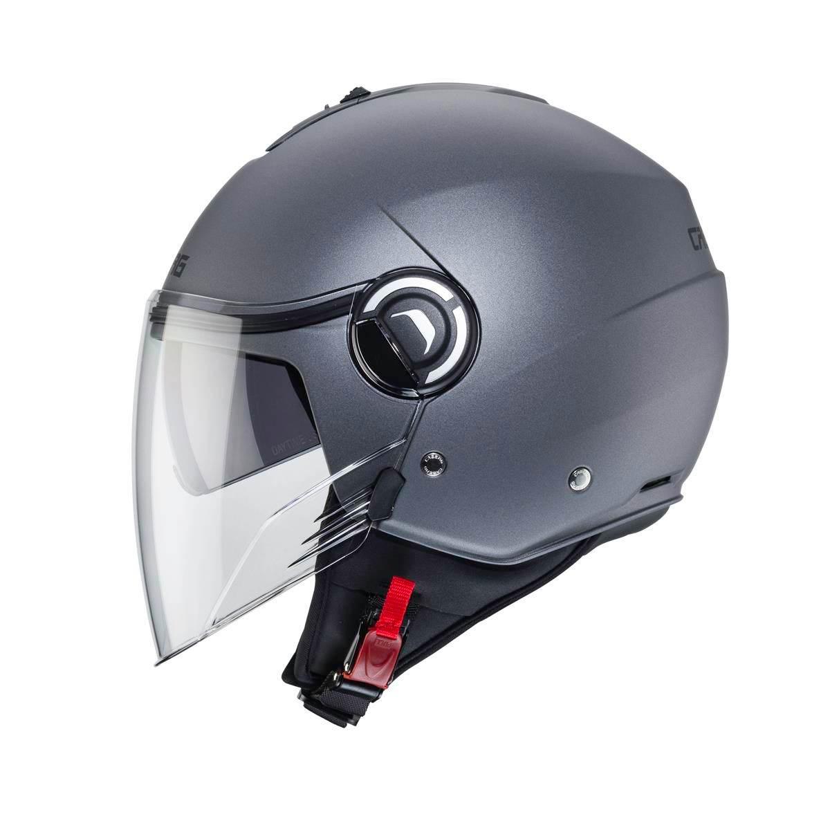 Caberg Kask Otwarty Jet Z Blendą Model Riviera V4X Solid Kolor Szary Mat - - zdjęcie 2