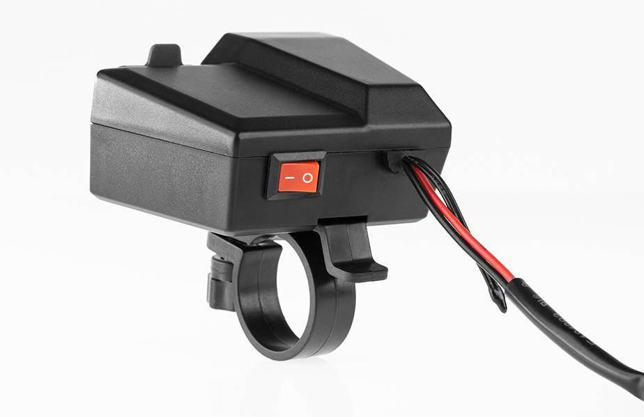 Biketec Motocyklowe Podwójne Gniazdo Usb Quick Charge 3.0 Z Woltomierzem I - zdjęcie 3