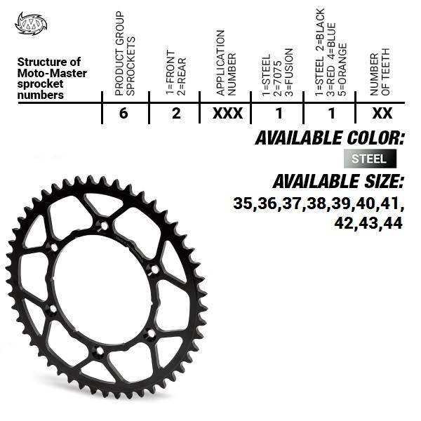 Moto-Master Zębatka Tylna Stalowa Ultralight 4395 40 439540 Ktm Sx 50/Sx 50