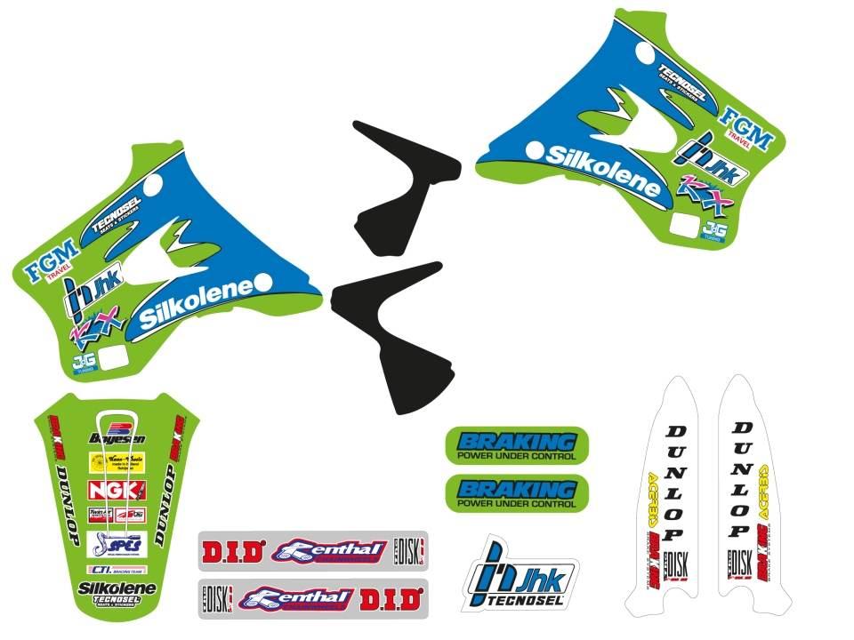Blackbird Komplet Naklejek Oklein Kawasaki Kx 125/250 '94-'98 Replica Team