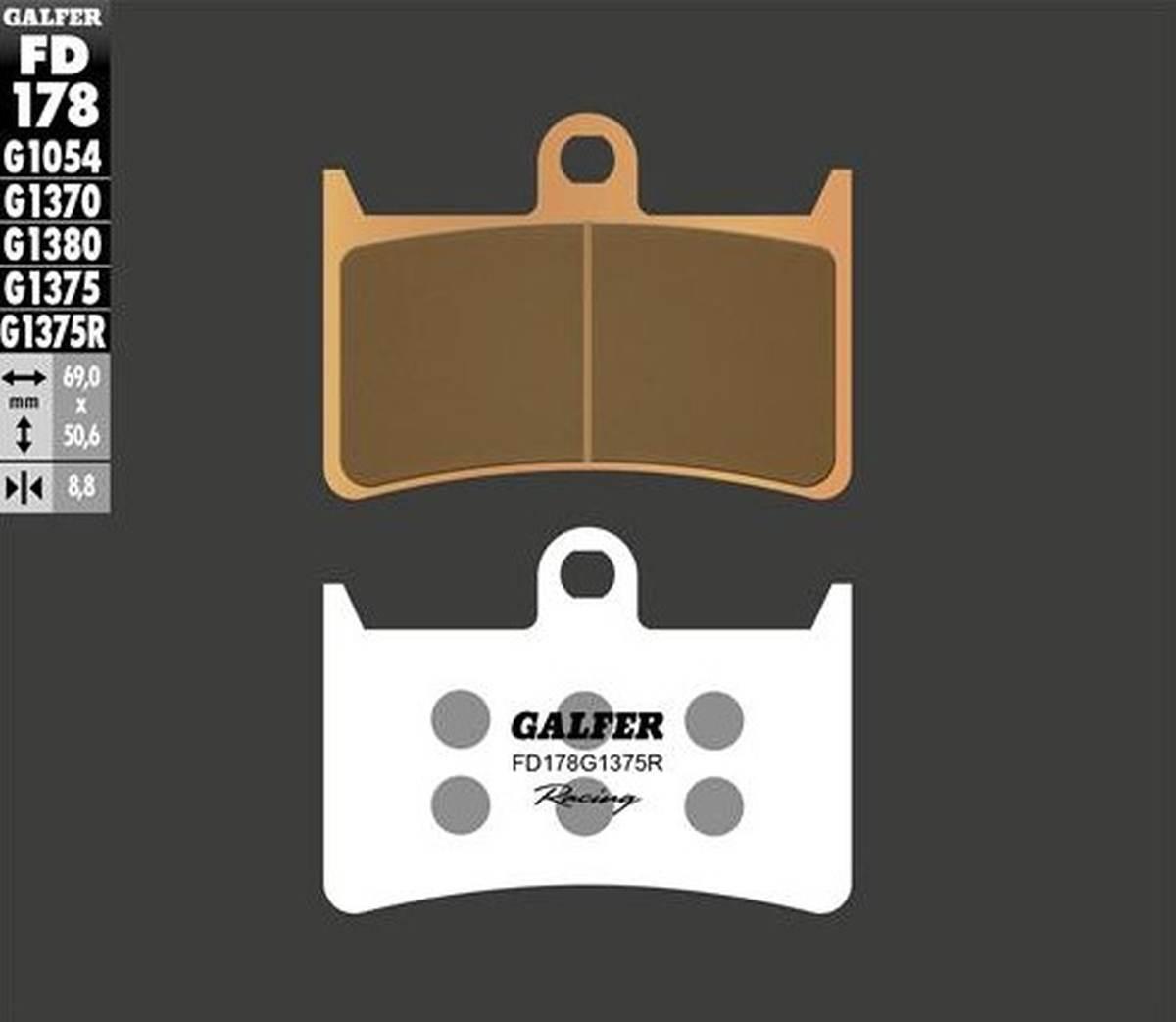 Galfer Klocki Hamulcowe Kh252 Kh380 Spiek Metaliczny Złote Sport Racing