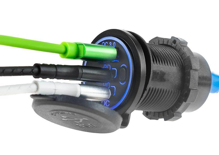 Biketec Motocyklowe Potrójne Gniazdo Usb Qc 3.0 X 1 I Pd X 2 - 54 W Power D - zdjęcie 2