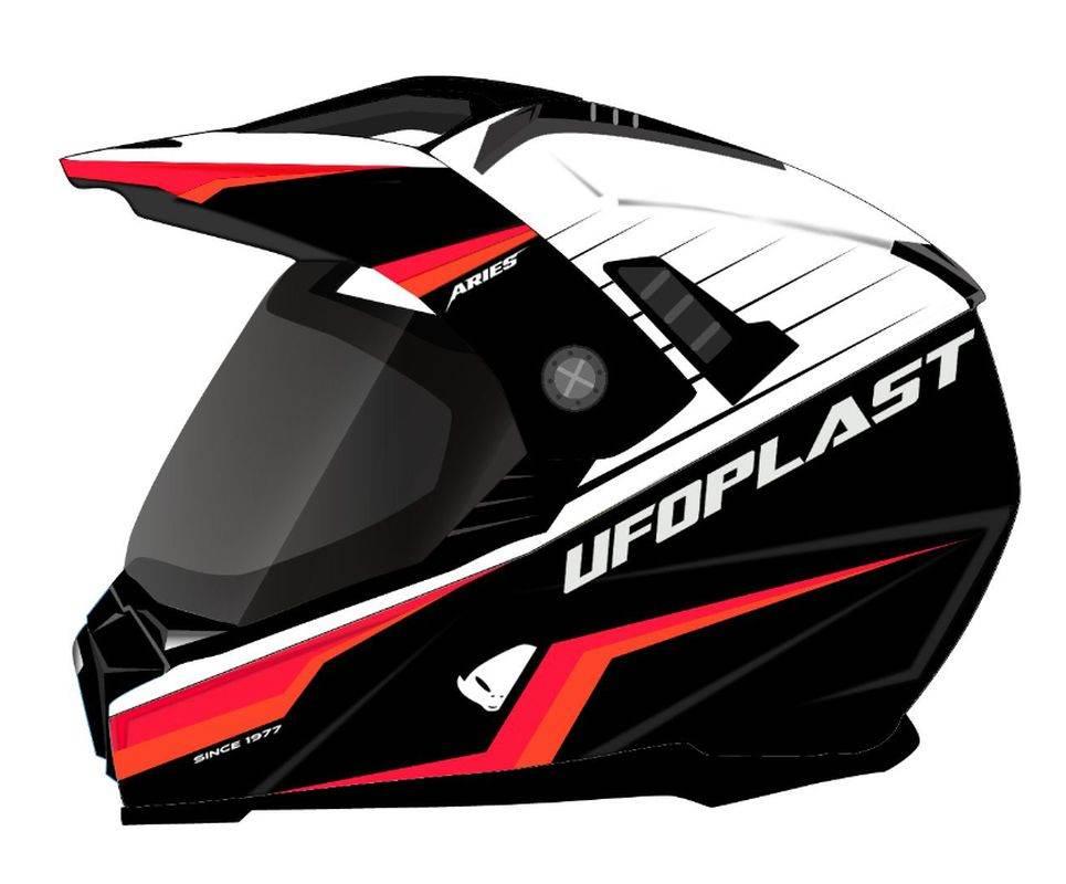 Ufo Kask Aries Offroad Dual Tourer Crossover Z Szybą, Daszkiem I Blendą Prz