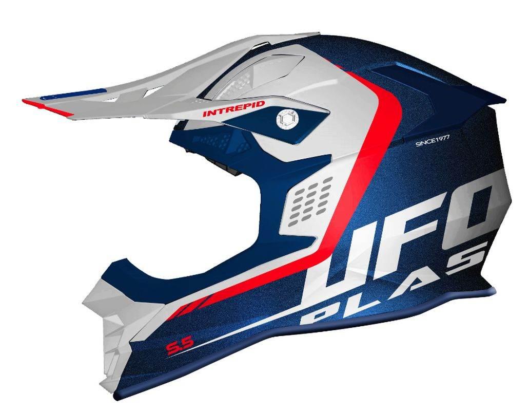 Ufo Kask Intrepid Cross Kolor Biały/Niebieski/Czerwony Fluo Rozmiar M Ece 2