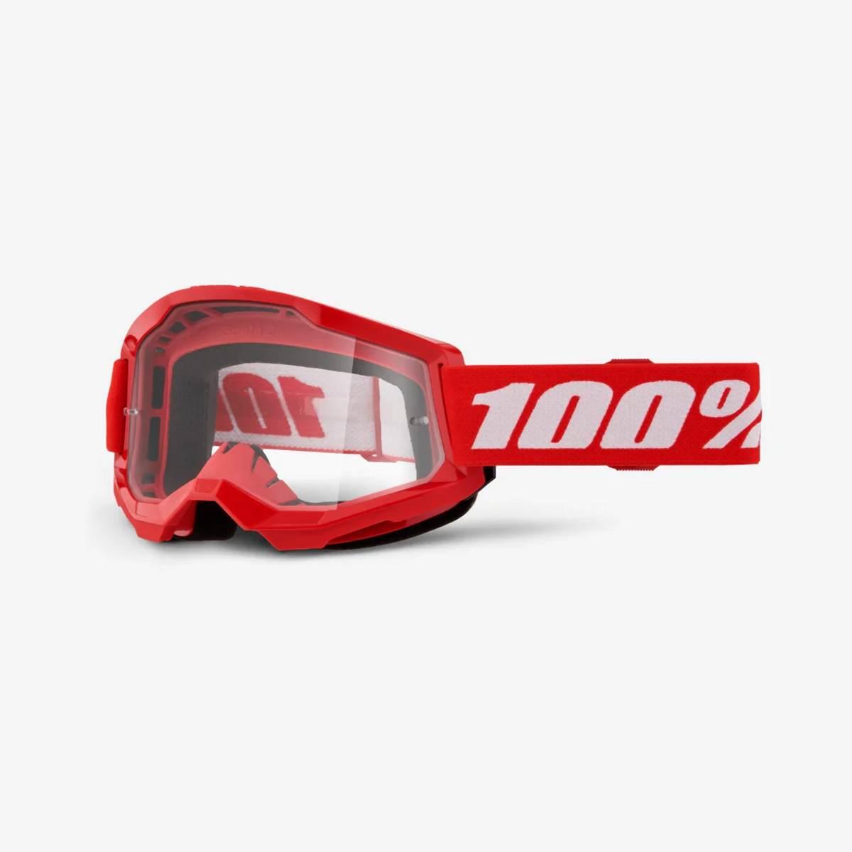 100 Procent Gogle Strata 2 Red - Clear Lens - Kolor Czerwony/Biały Szybka P
