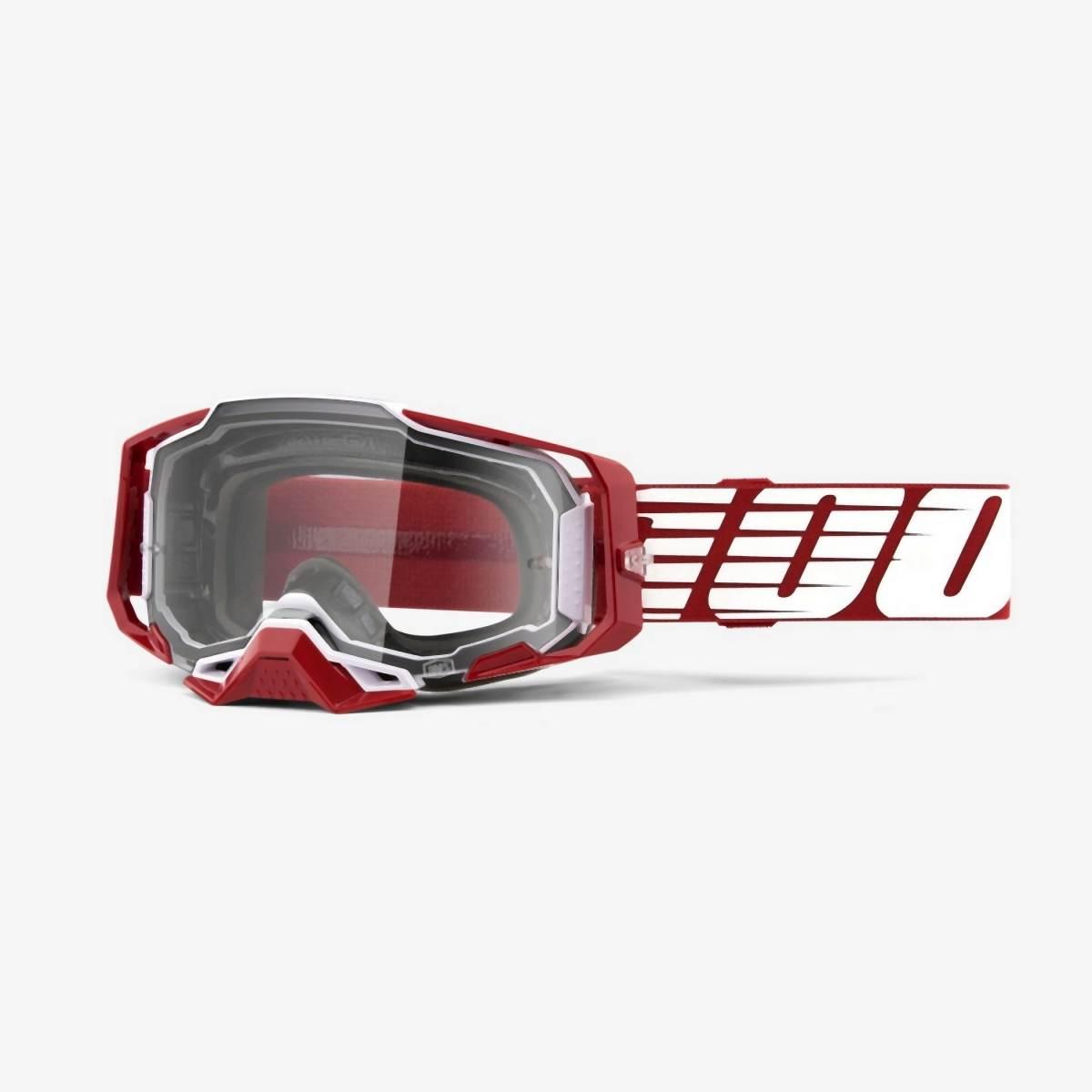 100 Procent Gogle Armega Oversized Deep Red - Clear Lens - Kolor Czerwony/B