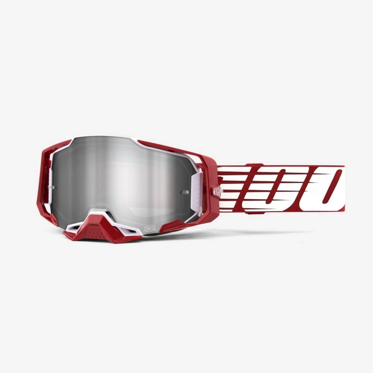 100 Procent Gogle Armega Oversized Deep Red - Flash Silver Lens - Kolor Cze