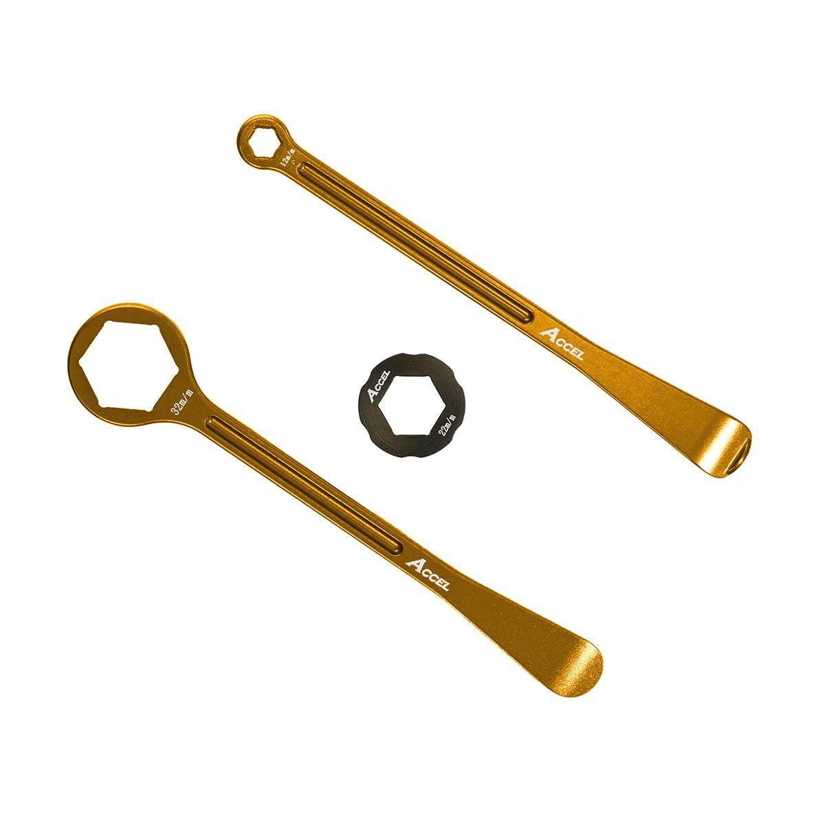 Accel Komplet Łyżek Do Opon Alu Kute Z Kluczami Oczkowymi 32, 22, 12, 10 Mm