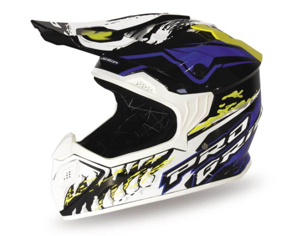 Progrip Kask Cross Dziecięcy Pg3009 Jurassic Junior/Kid Kolor Biały/Niebies