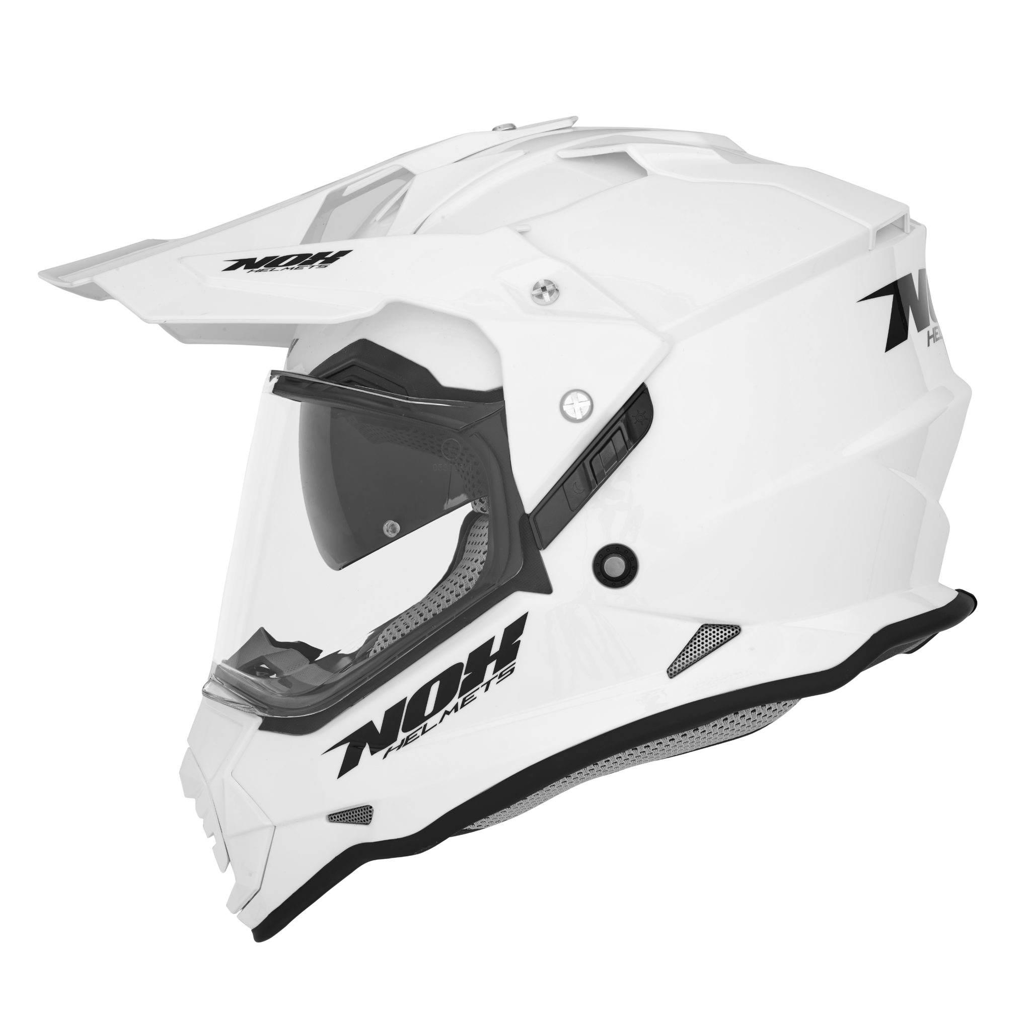 Nox Kask Offroad Trail Duosport Dual N312 Solid Z Szybką I Blendą Kolor Bia