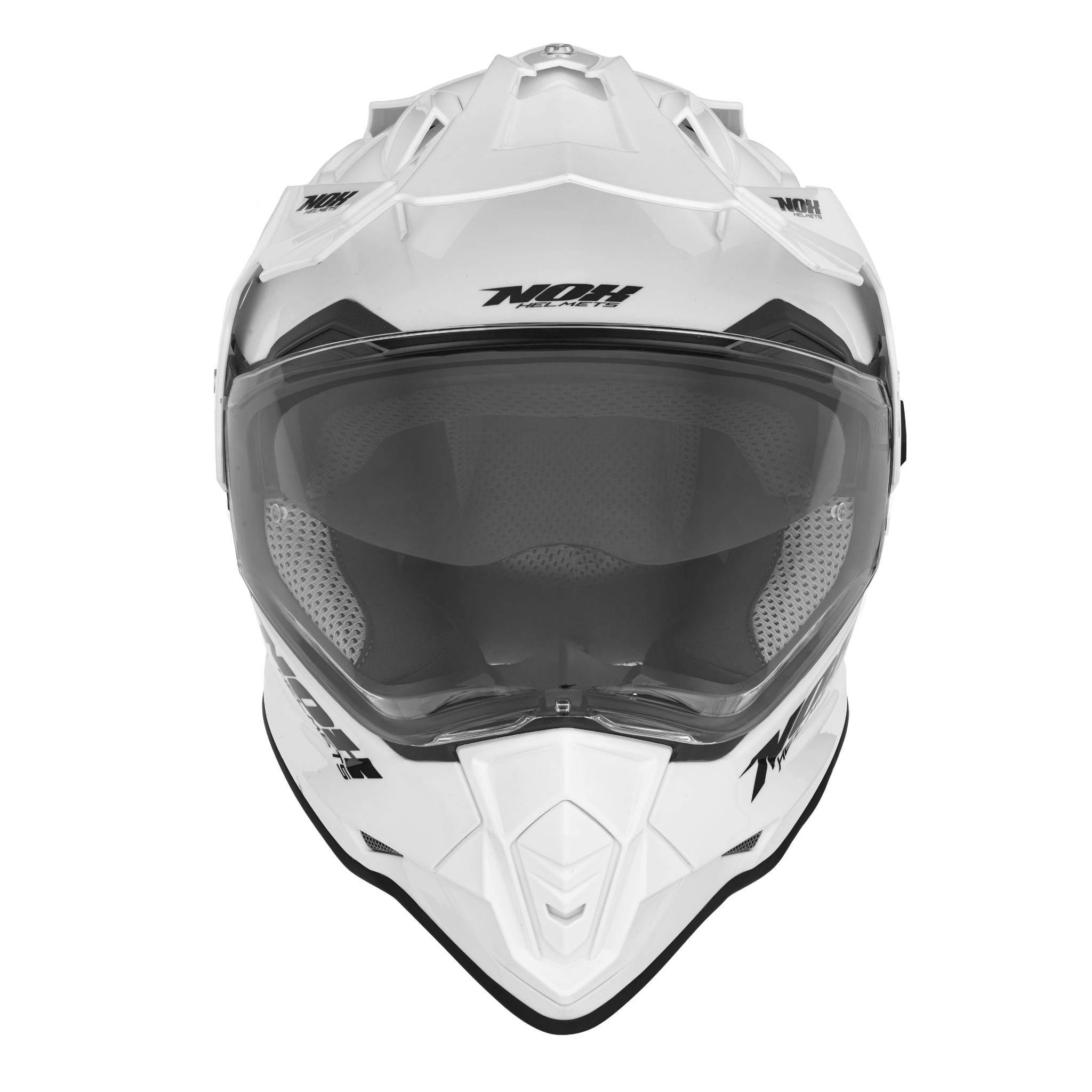 Nox Kask Offroad Trail Duosport Dual N312 Solid Z Szybką I Blendą Kolor Bia - zdjęcie 2