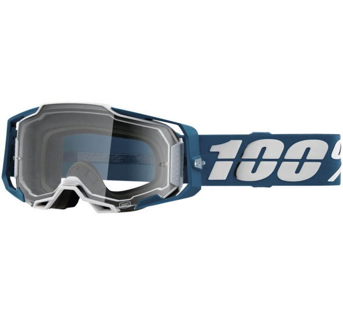 100 Procent Gogle Armega Albar - Clear Lens - Kolor Niebieski/Srebrny Szybk