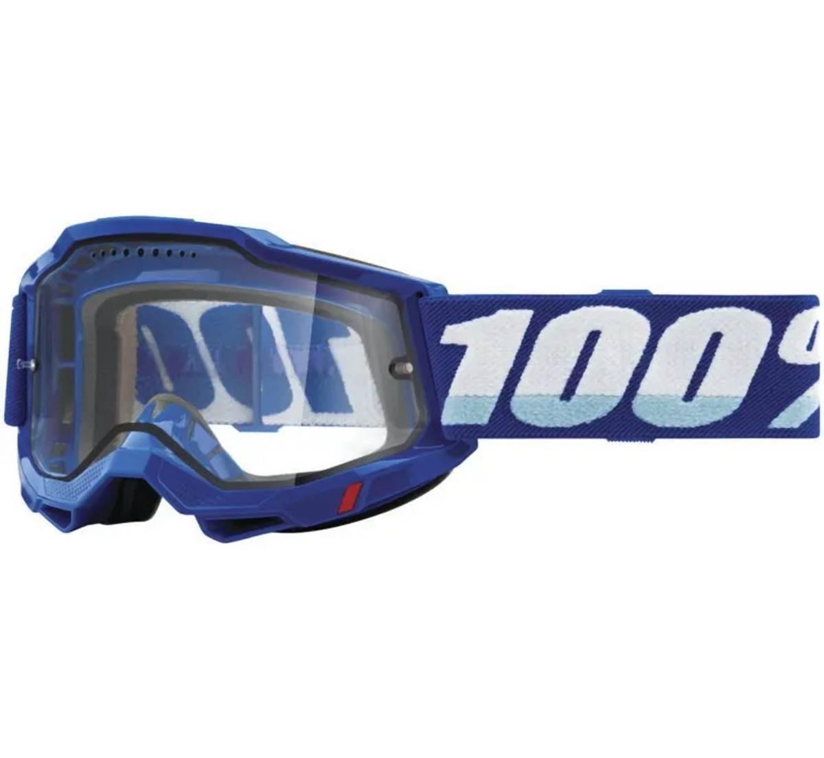 100 Procent Gogle Accuri 2 Blue - Dual Pane Clear - Kolor Niebieski/Biały S