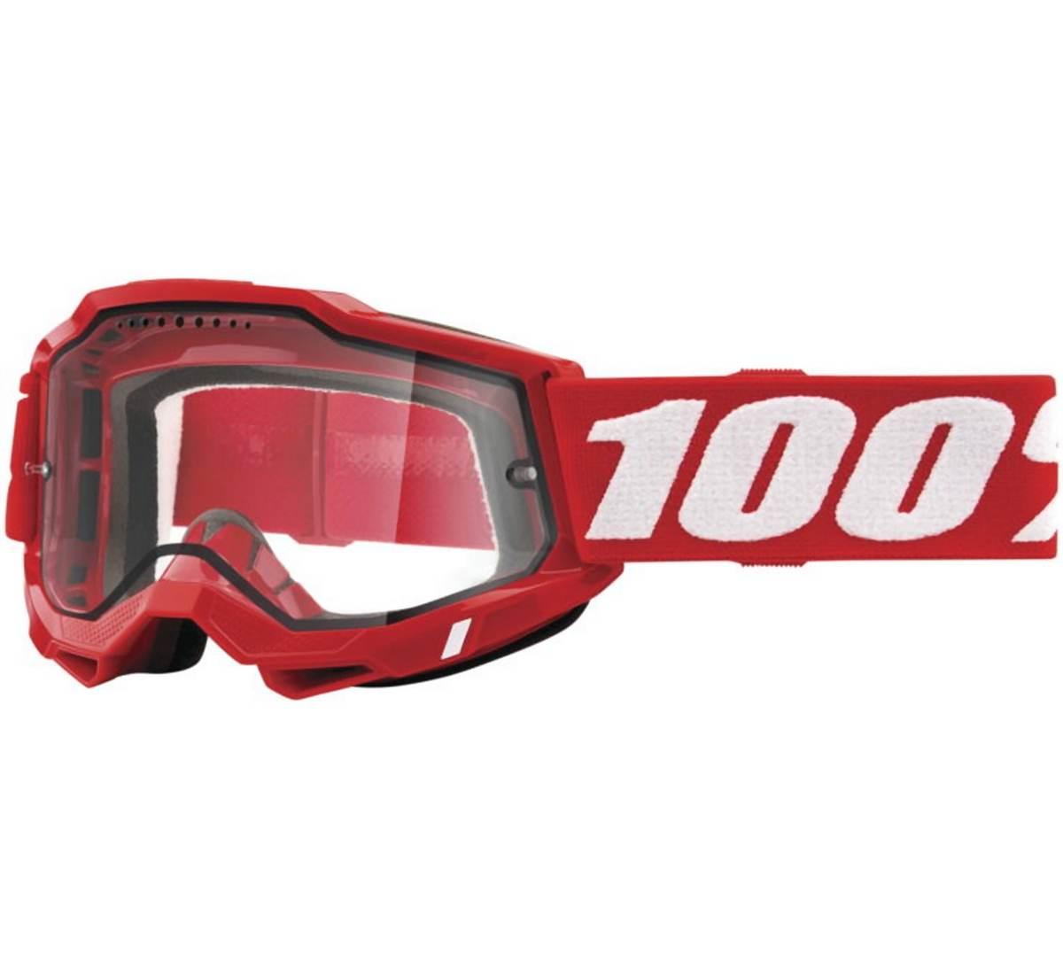 100 Procent Gogle Accuri 2 Enduro Moto Red - Dual Clear Lens - Kolor Czerwo