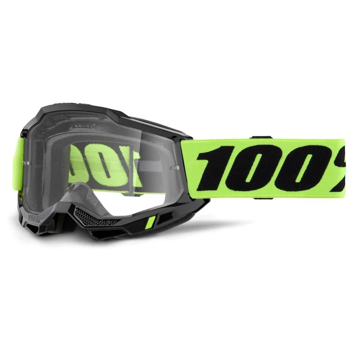100 Procent Gogle Accuri 2 Enduro Moto Yellow - Dual Clear Lens - Kolor Cza