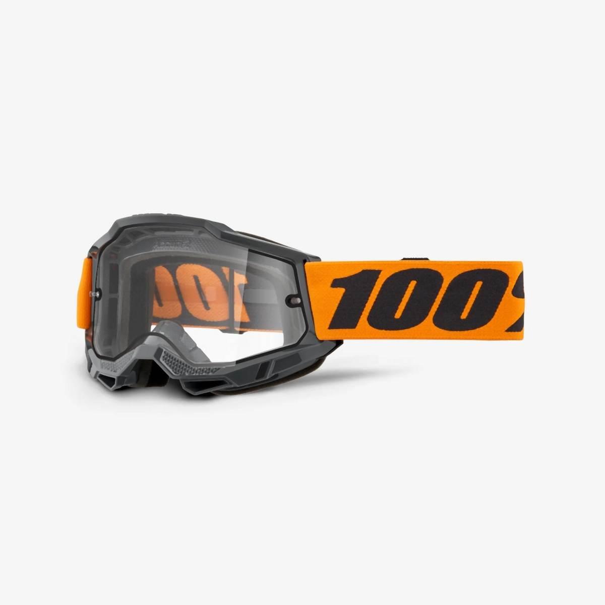 100 Procent Gogle Accuri 2 Enduro Moto Orange - Dual Clear Lens - Kolor Cza
