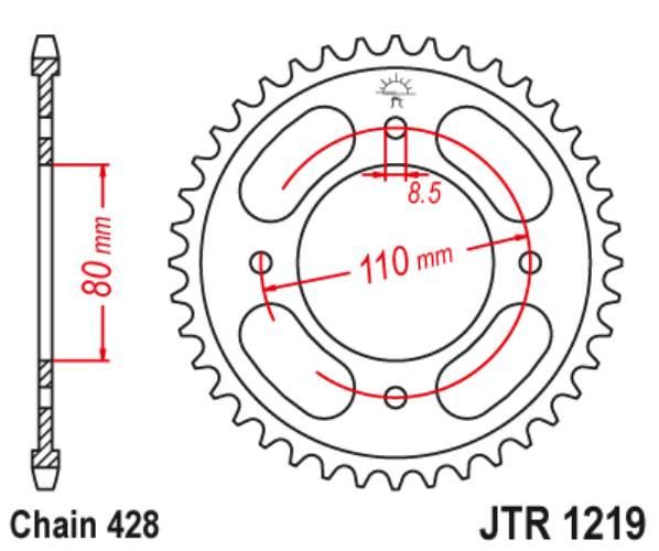 Jt Zębatka Tylna 4597 41 Honda Cbf 125 '21-'23 459741Jt Łańc. 428 Oem: 4120