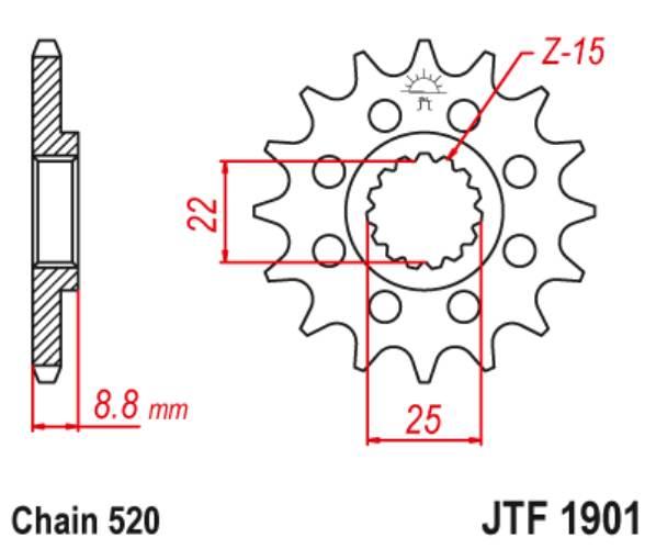 Jt Zębatka Przednia Z Gumą 1248 13 Ktm Sx/Exc '91-'25, Beta, Gasgas, Husqva