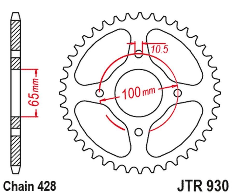 Jt Zębatka Tylna Sym Vf 185 '18-'23 Łańc. 520