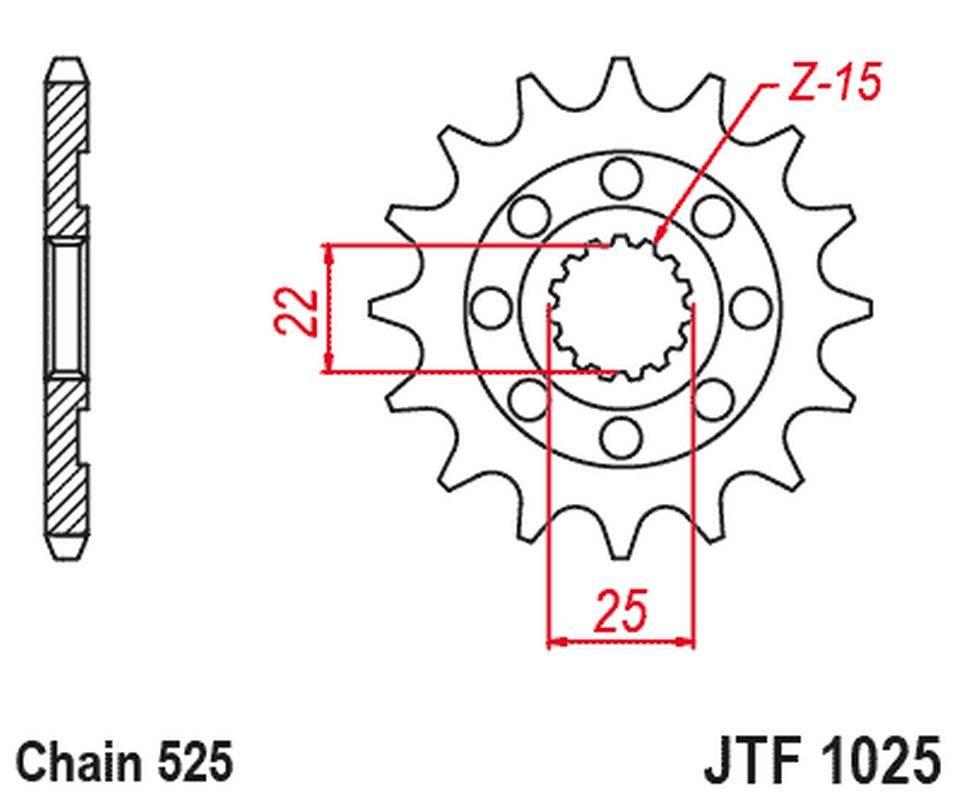 Jt Zębatka Przednia 2354 15 Royal Enfield Himalayan 411 '16-'22, Scram 411