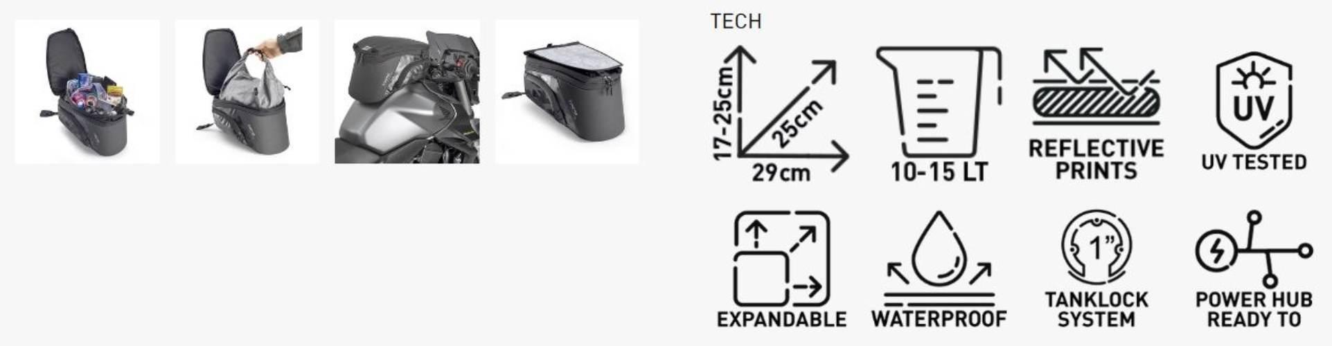 Kappa Torba Tankbag Na Zbiornik Do Mocowania Tanklock K'drifter 10L-15L Wys - zdjęcie 2