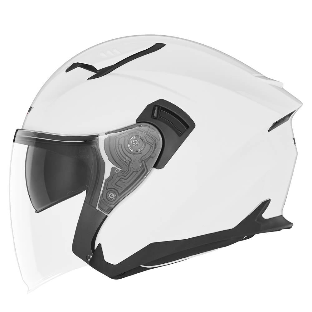 Nox Kask Otwarty Jet Z Blendą N130 Solid Kolor Biały Połysk Rozmiar M
