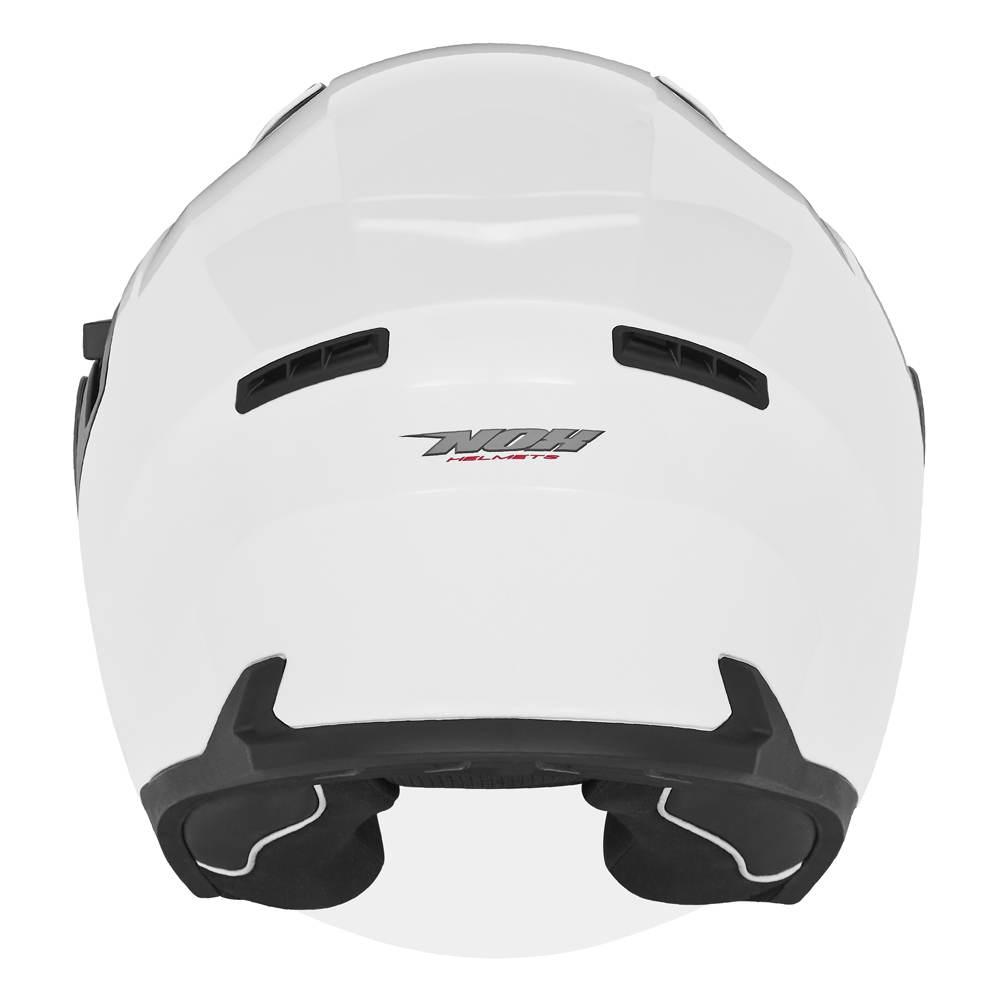 Nox Kask Otwarty Jet Z Blendą N130 Solid Kolor Biały Połysk Rozmiar M - zdjęcie 3
