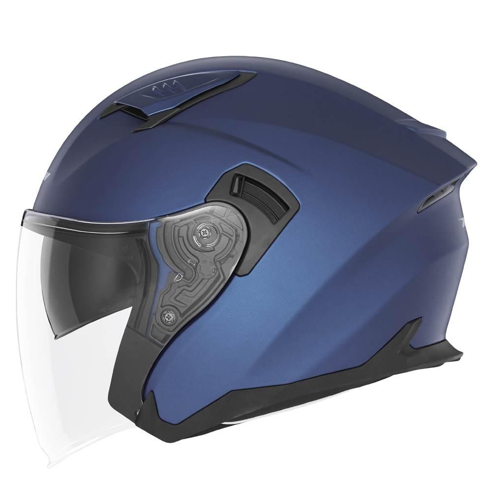 Nox Kask Otwarty Jet Z Blendą N130 Solid Kolor Niebieski Mat Rozmiar L