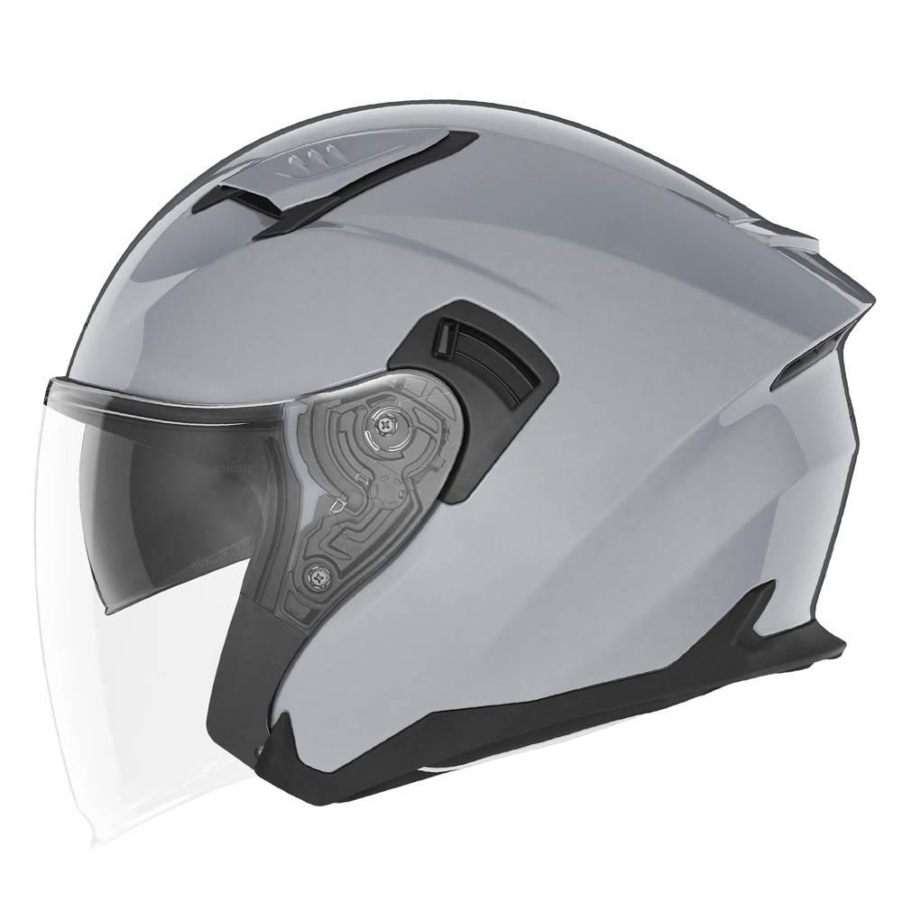 Nox Kask Otwarty Jet Z Blendą N130 Solid Kolor Szary Połysk Rozmiar M