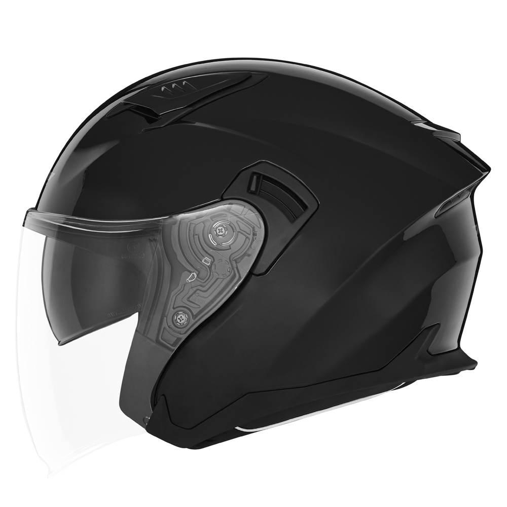 Nox Kask Otwarty Jet Z Blendą N130 Solid Kolor Czarny Połysk Rozmiar S