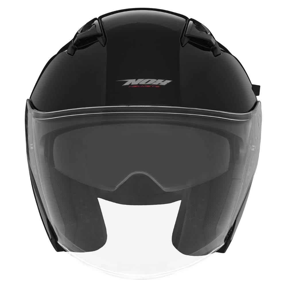 Nox Kask Otwarty Jet Z Blendą N130 Solid Kolor Czarny Połysk Rozmiar S - zdjęcie 2